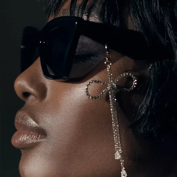 Anthropologie NWOT Bow Rhinestone Charm Sunglasses - Picture 2 of 7